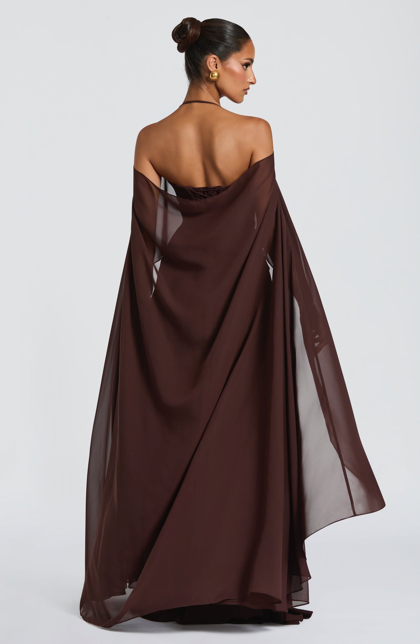 Romy Cape - Plum Brown
